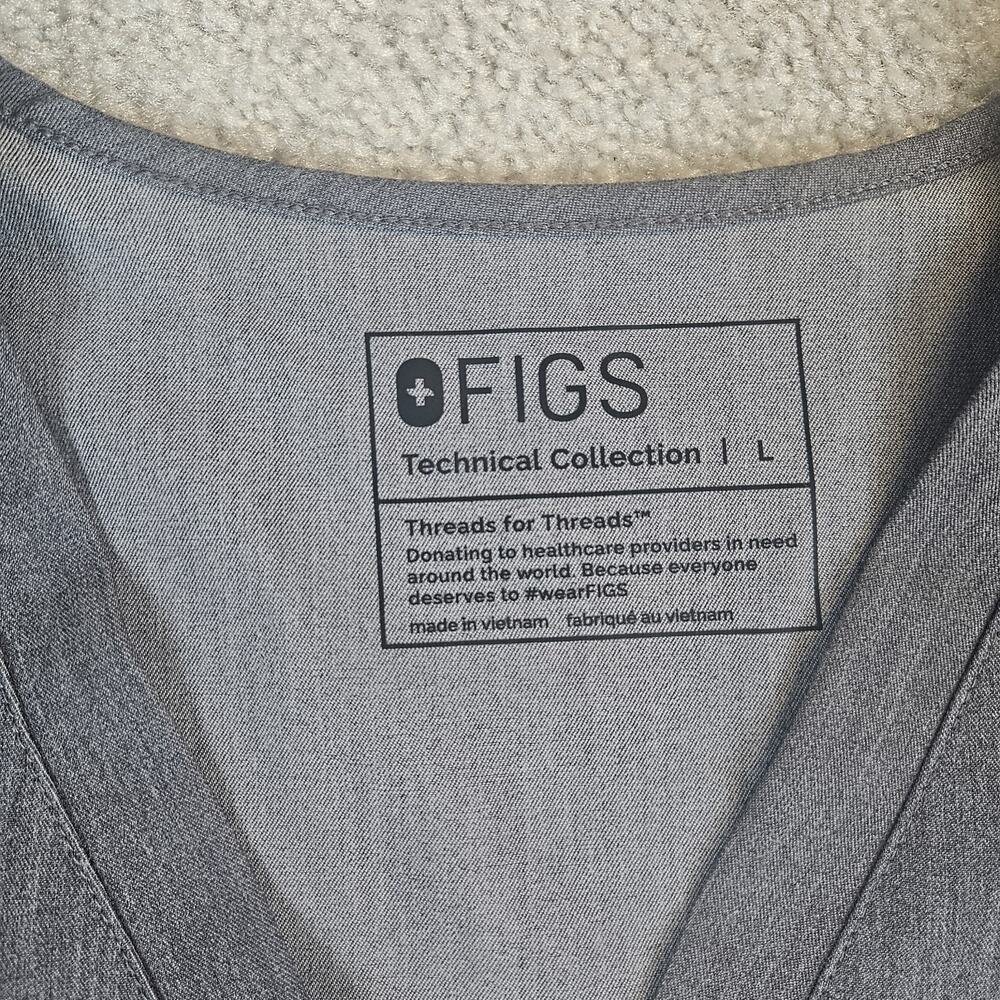 FIGS Scrub Set Women L Gray Catarina Top EUC Livingston Pants NWT Medical Vet - Picture 4 of 16